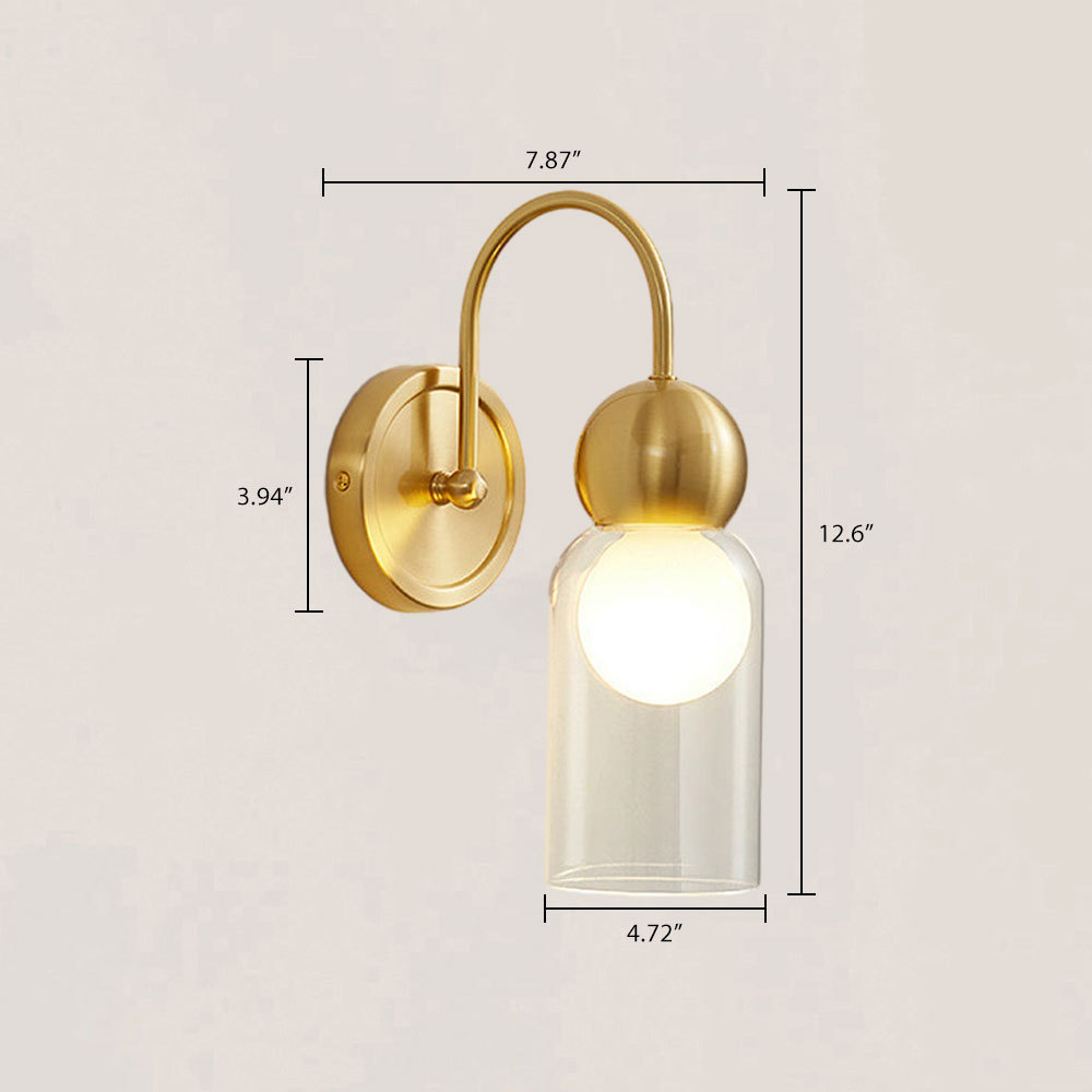 VASELAMPS - Modern Simplicity Clear Glass Wall Sconce-VaseLamps