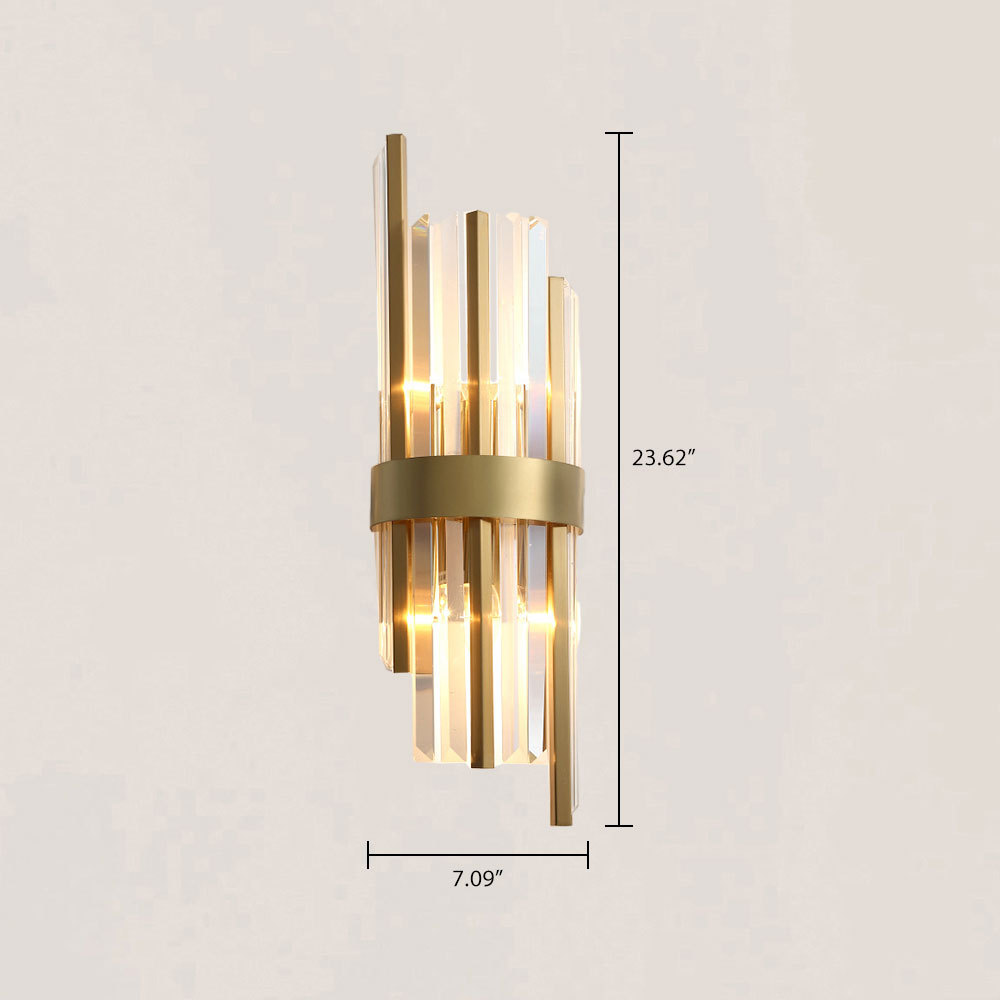 VASELAMPS - Elegant Modern Crystal Gold Plated Wall Sconce-VaseLamps
