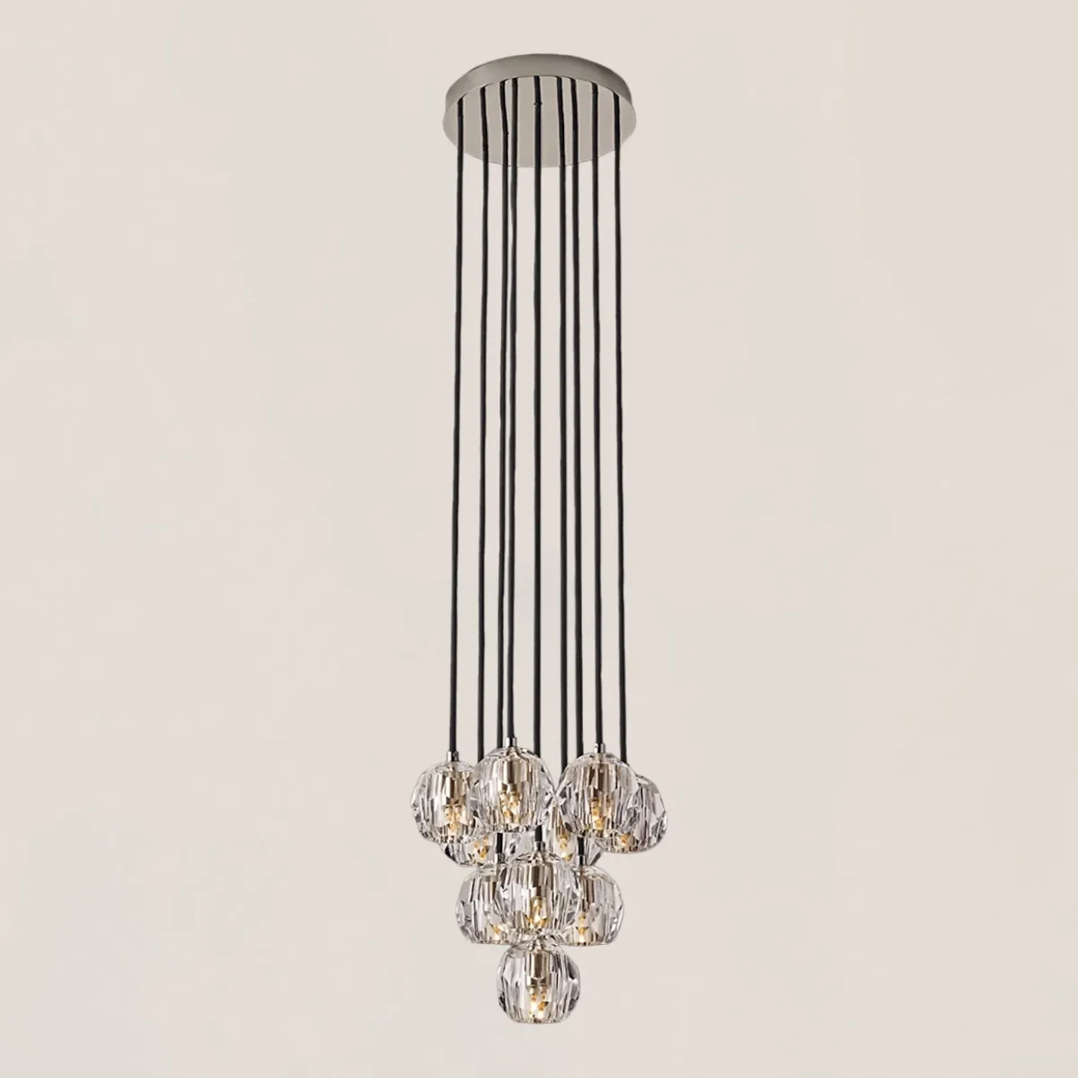 Boule De Crystal Clear Round Cluster Chandelier-VaseLamps