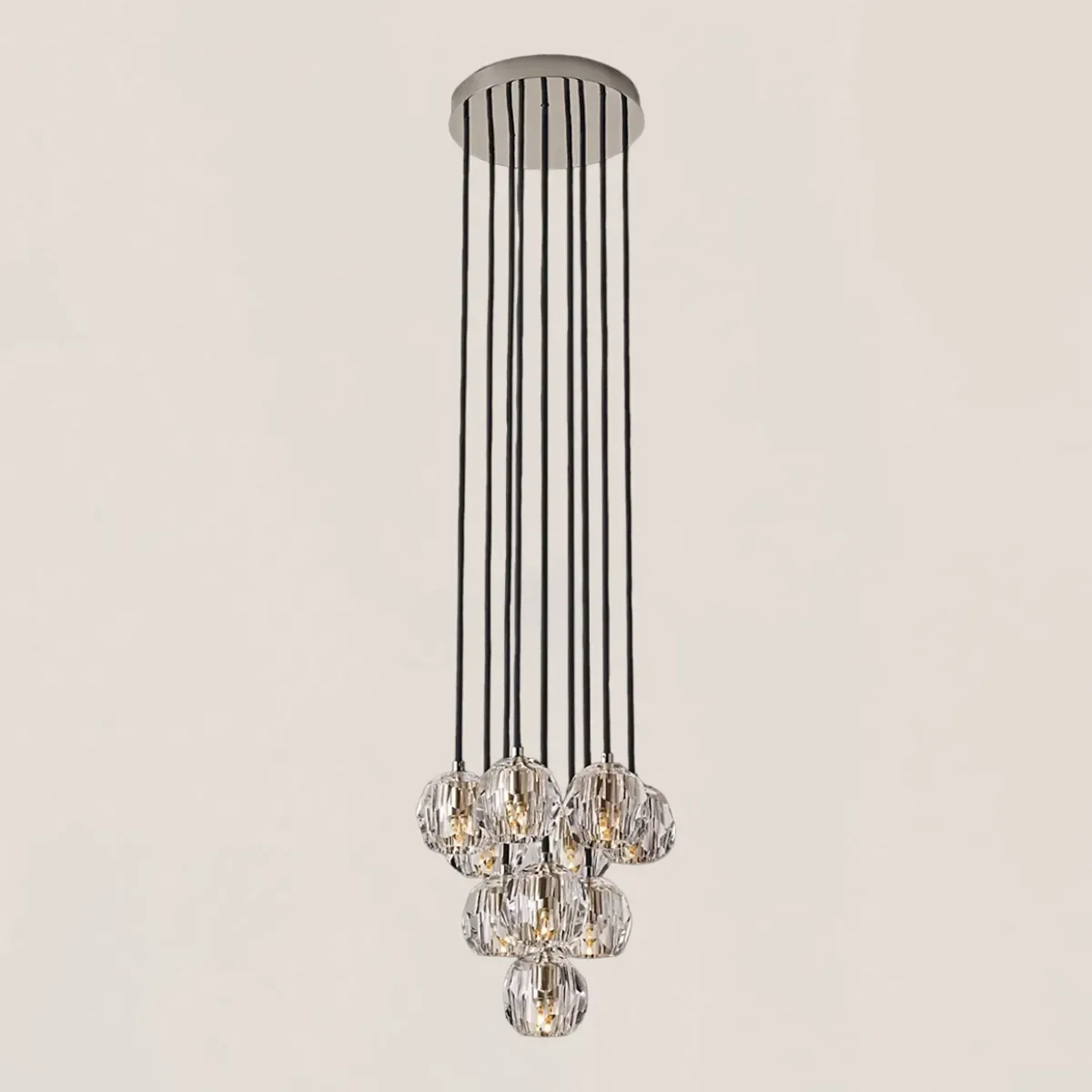 Boule De Crystal Clear Round Cluster Chandelier-VaseLamps