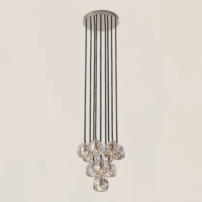 Boule De Crystal Clear Round Cluster Chandelier-VaseLamps