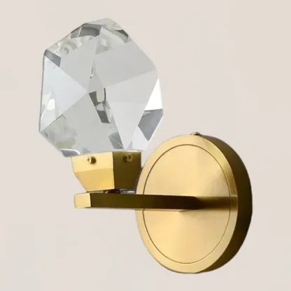 VASELAMPS - Faceted Crystal Prisms Short Wall Sconce-VaseLamps