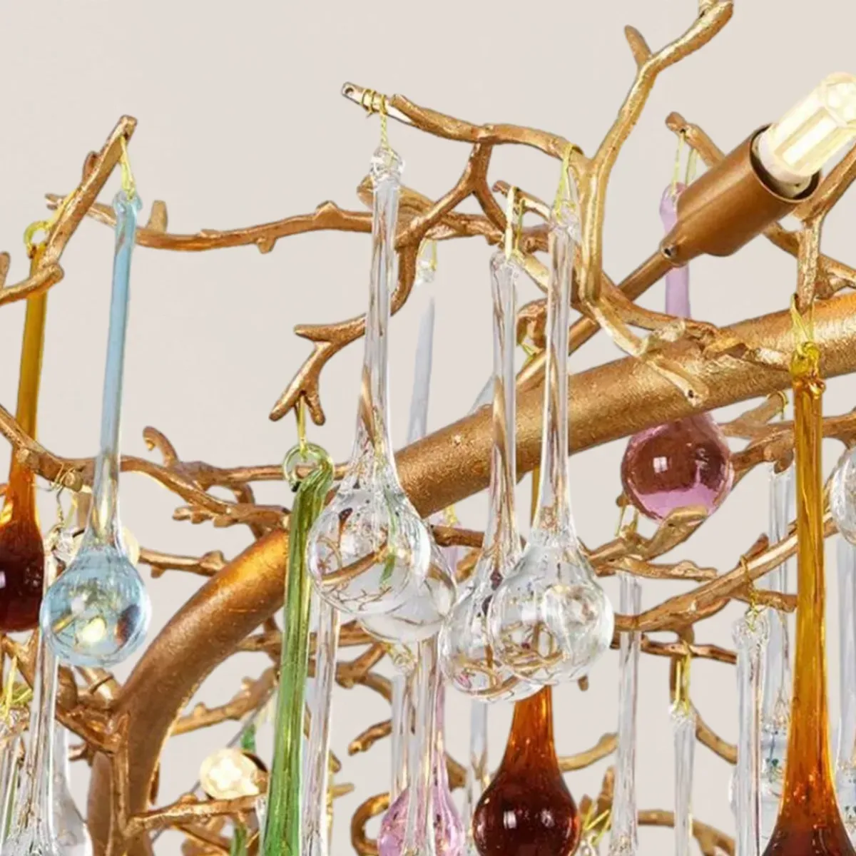 VASELAMPS - Colorful Crystal Glass Linear Branch Chandelier-VaseLamps