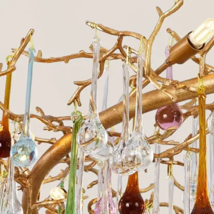 VASELAMPS - Colorful Crystal Glass Linear Branch Chandelier-VaseLamps
