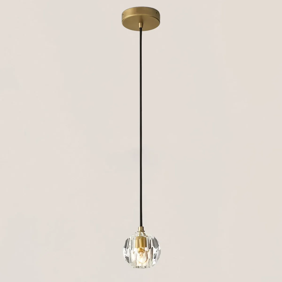 Boule De Crystal Glass Cord Pendant-VaseLamps