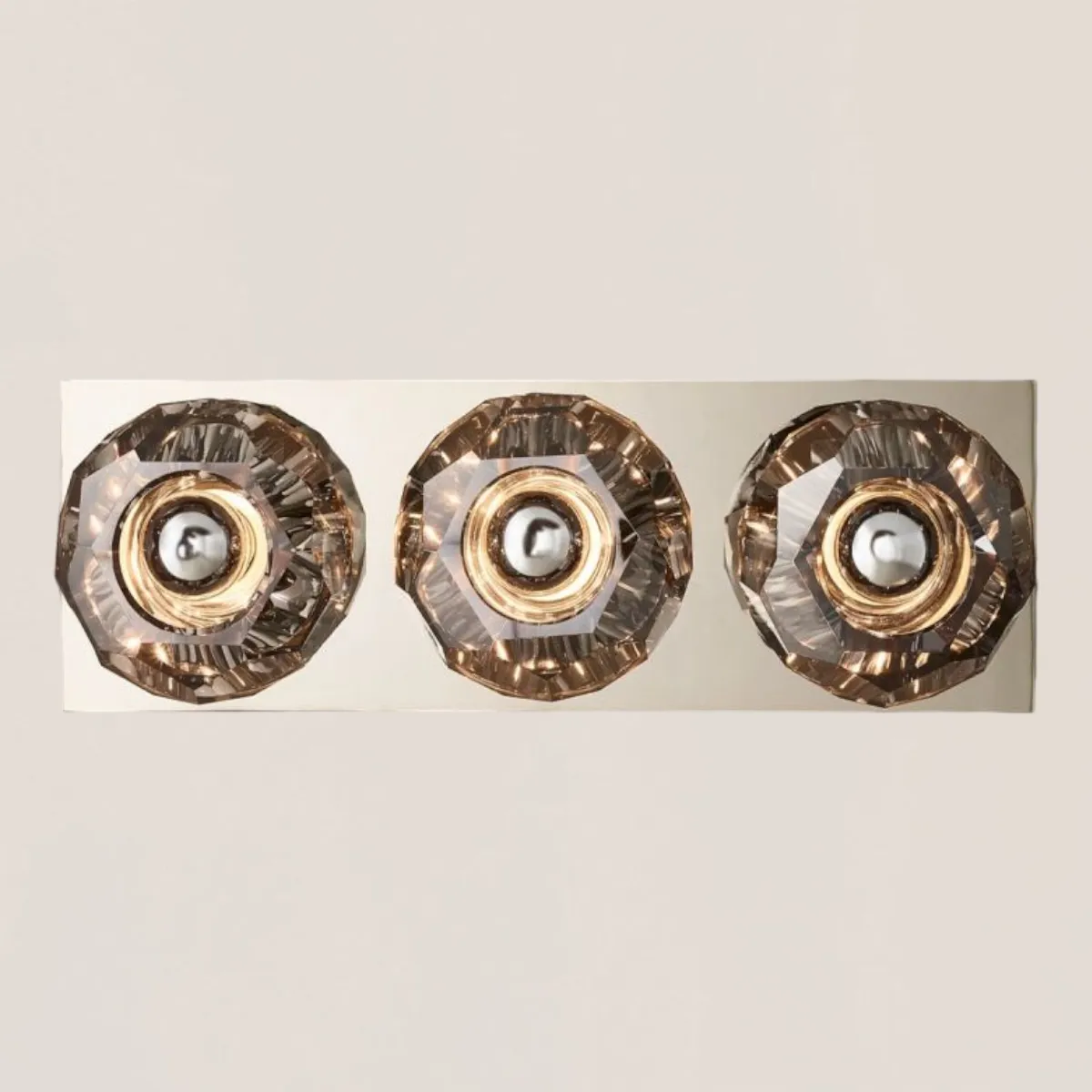 Boule De Crystal Smoke Linear Short Wall Sconce-VaseLamps