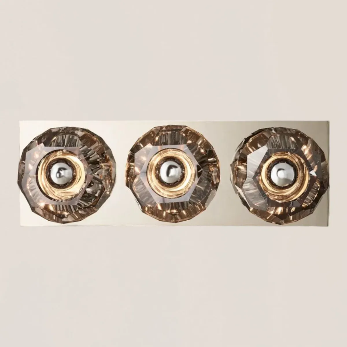 Boule De Crystal Smoke Linear Short Wall Sconce-VaseLamps