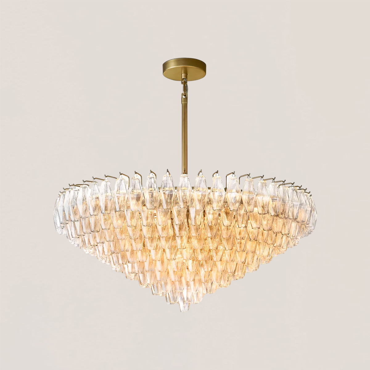 VASELAMPS - Clear/Smoke Glass Tiered Round Chandelier 37"/47''/62''