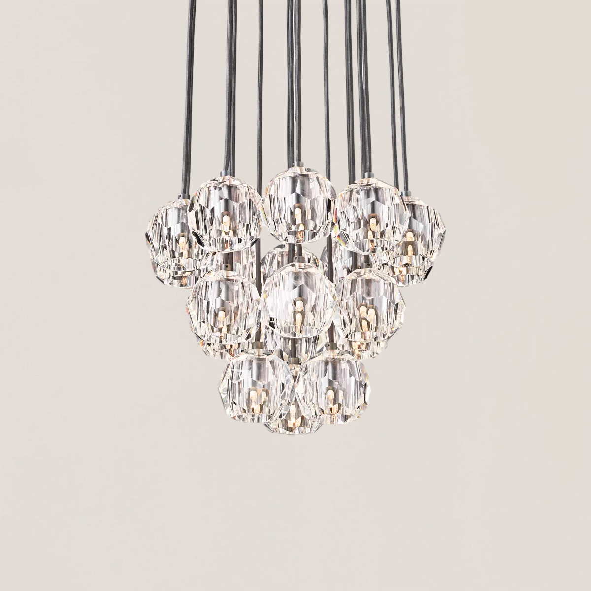 Boule De Crystal Clear Round Cluster Chandelier-VaseLamps