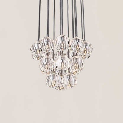 Boule De Crystal Clear Round Cluster Chandelier-VaseLamps