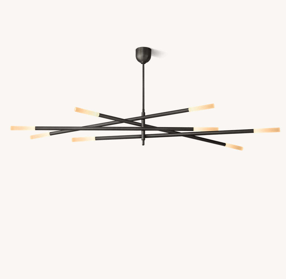 Rousseau 8-Light Mobile Etched Rod Chandelier-VaseLamps