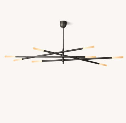 Rousseau 8-Light Mobile Etched Rod Chandelier-VaseLamps