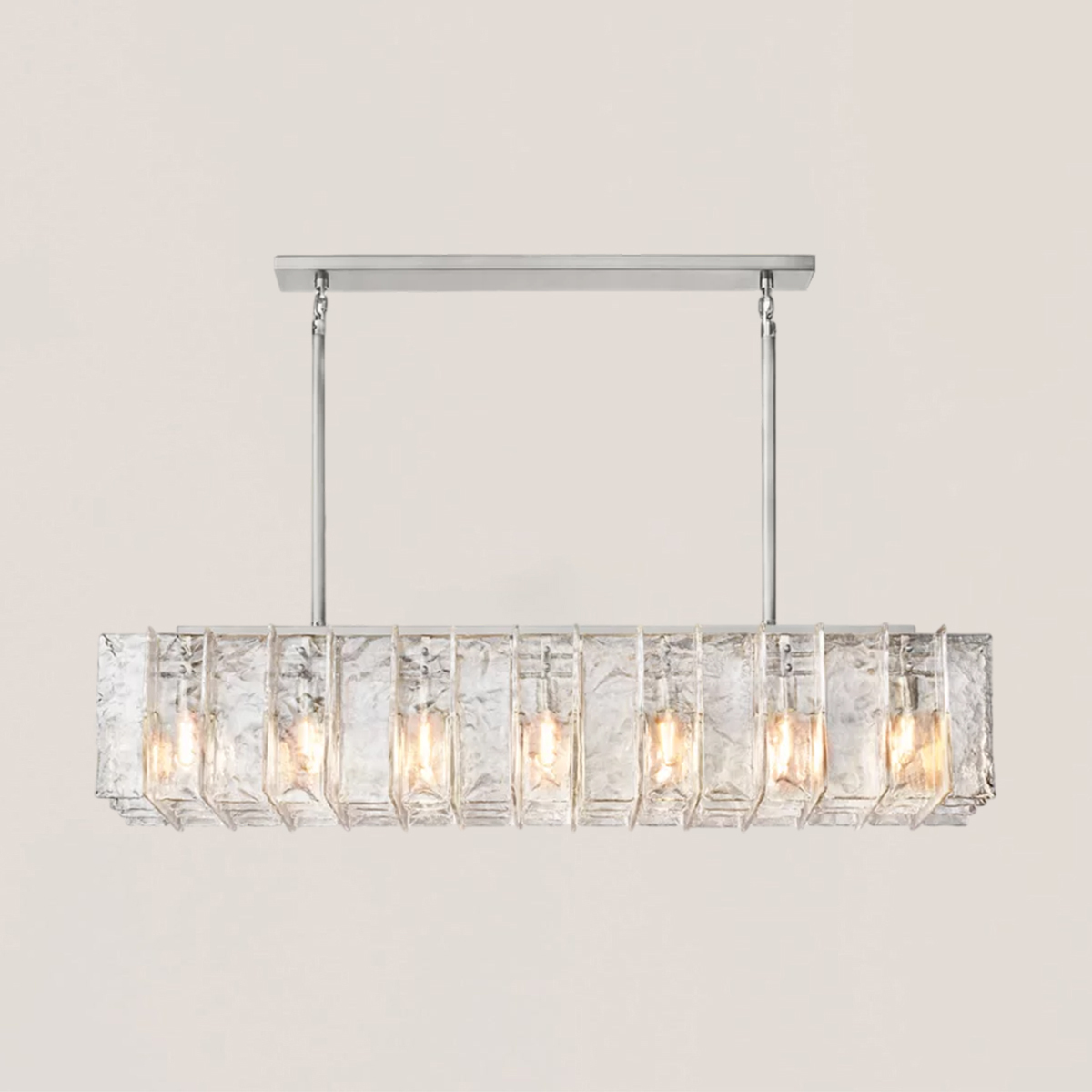 Lattice Clear Glass Rectangular Chandelier-VaseLamps