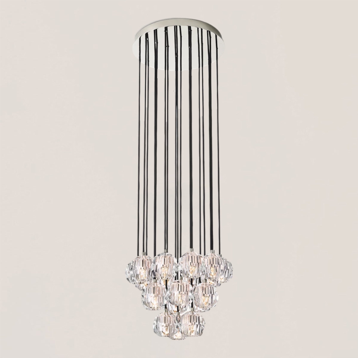 Boule De Crystal Clear Round Cluster Chandelier-VaseLamps