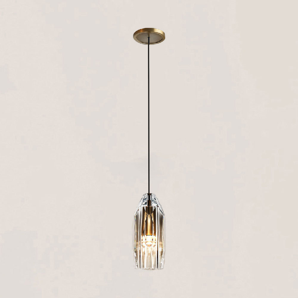 VASELAMPS - Brass Crystal Polygonal Pendant-VaseLamps