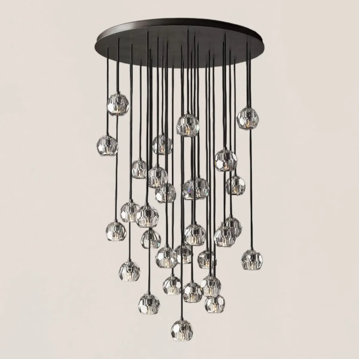 Boule De Crystal Clear Round Cluster Chandelier-VaseLamps