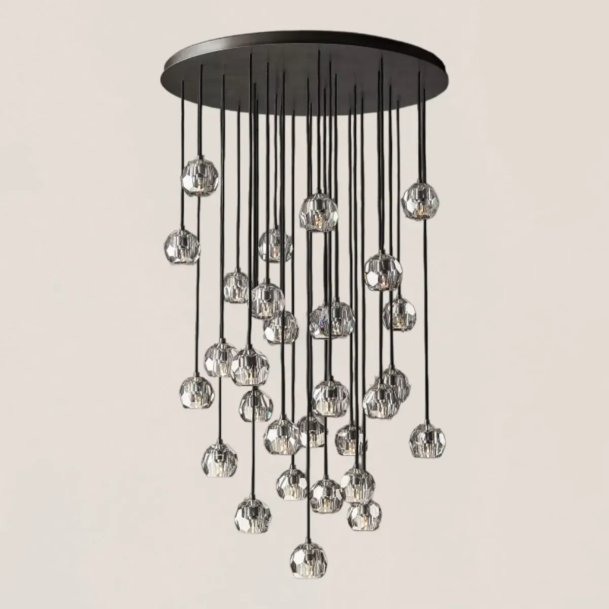 Boule De Crystal Clear Round Cluster Chandelier-VaseLamps