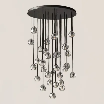 Boule De Crystal Clear Round Cluster Chandelier-VaseLamps