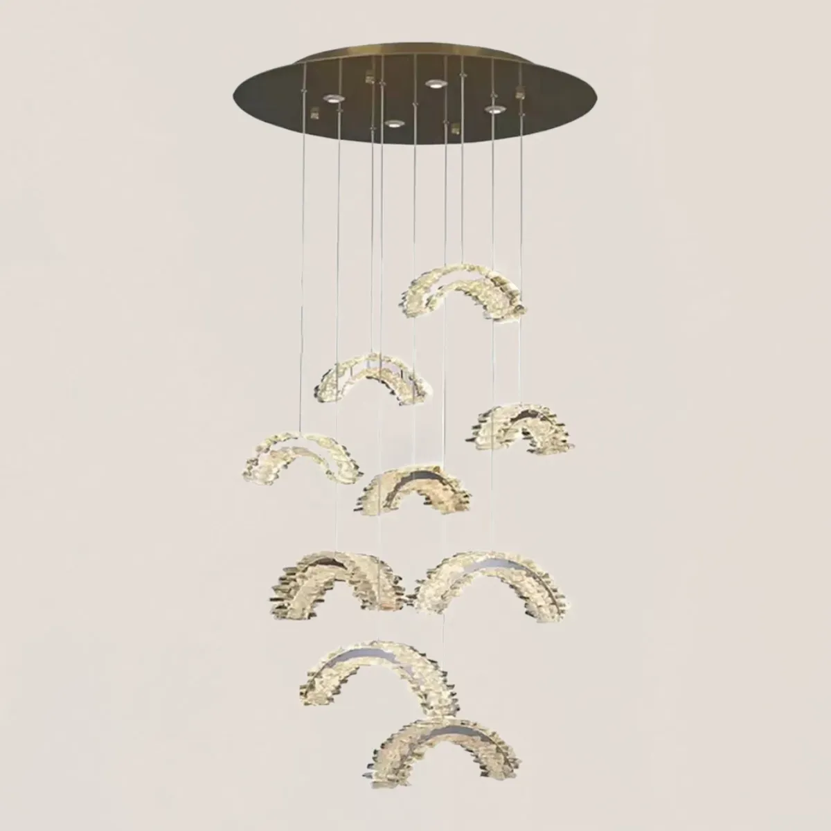 VASELAMPS - Crystal Crescent Chandelier-VaseLamps