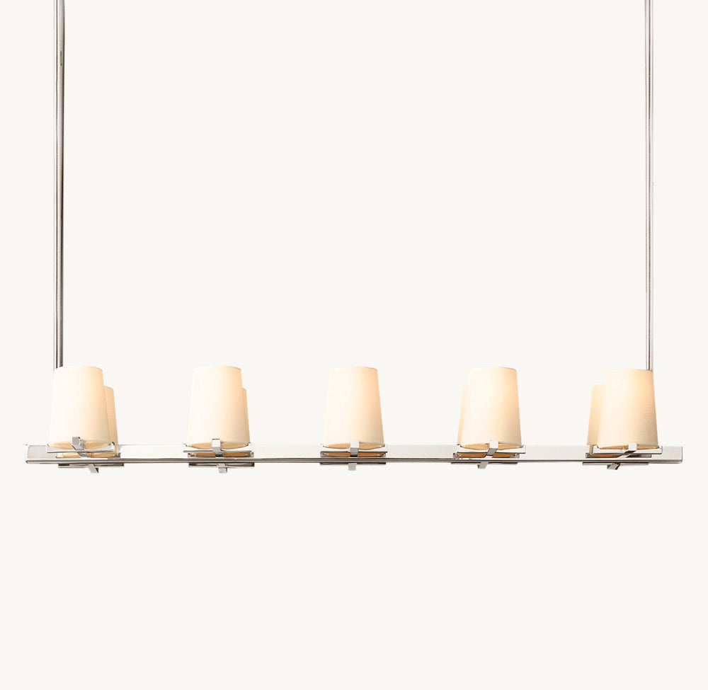 Pauillac Fabric Shade Linear Chandelier 49"-VaseLamps