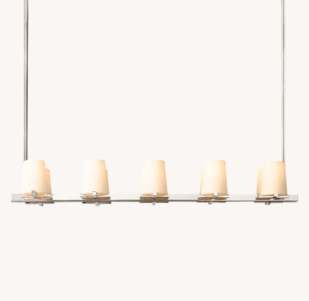 Pauillac Fabric Shade Linear Chandelier 49"-VaseLamps