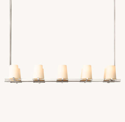Pauillac Fabric Shade Linear Chandelier 49"-VaseLamps