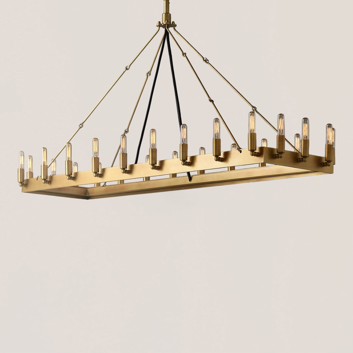 Camino Vintage Filament Rectangular Chandelier-VaseLamps