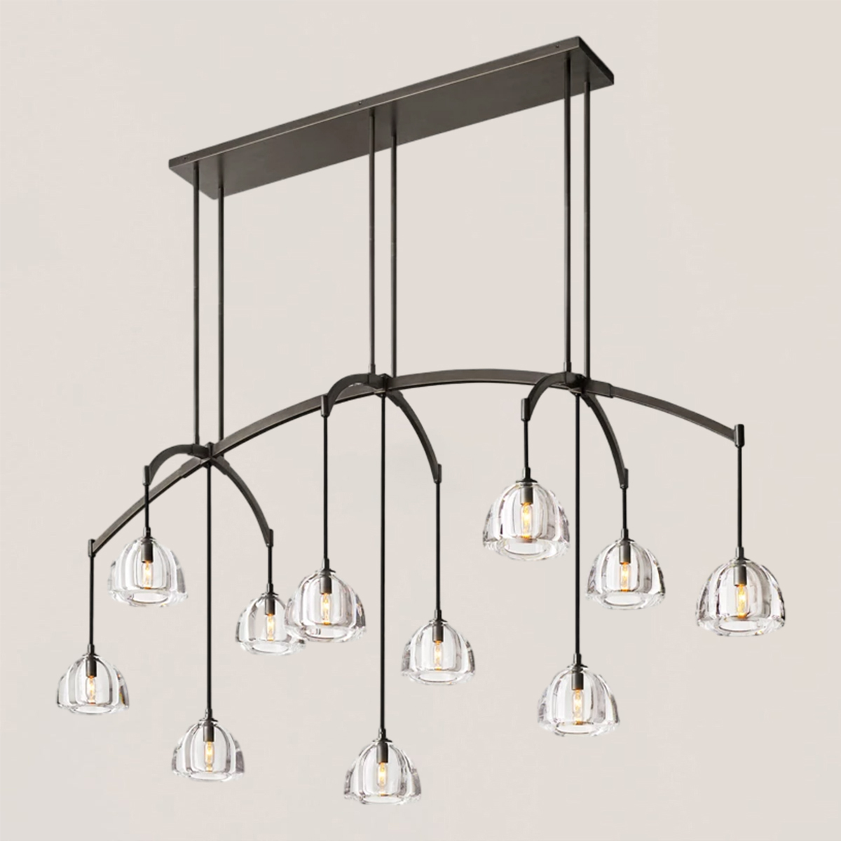 Hemisphere Linear Chandelier-VaseLamps