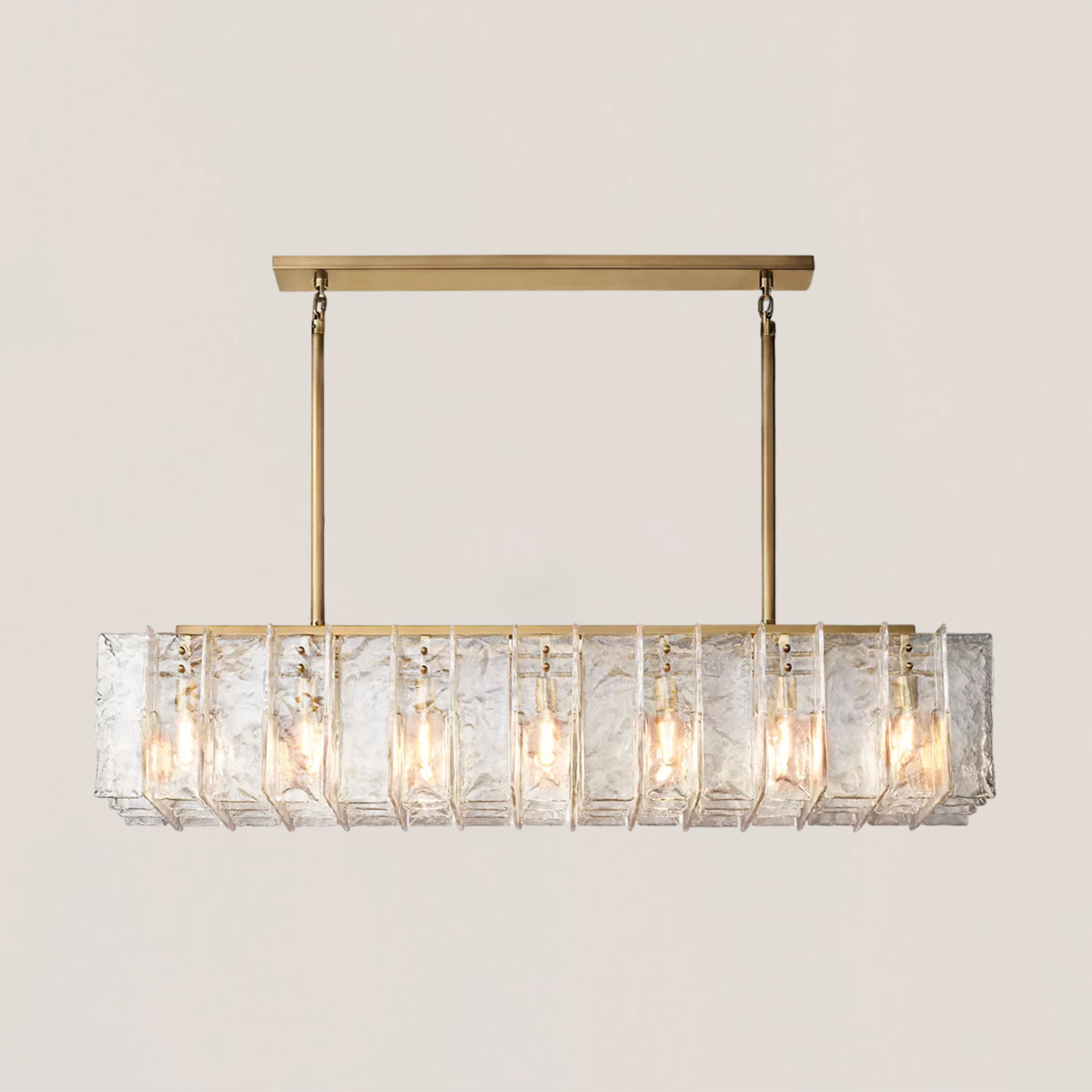 Lattice Clear Glass Rectangular Chandelier-VaseLamps