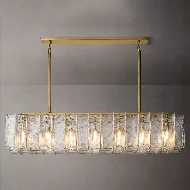 Lattice Clear Glass Rectangular Chandelier-VaseLamps