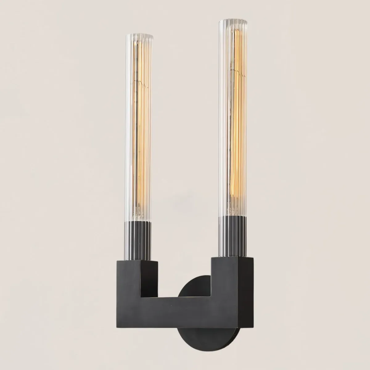 Cannele Glass Double Wall Sconce-VaseLamps