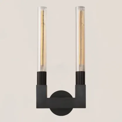 Cannele Glass Double Wall Sconce-VaseLamps