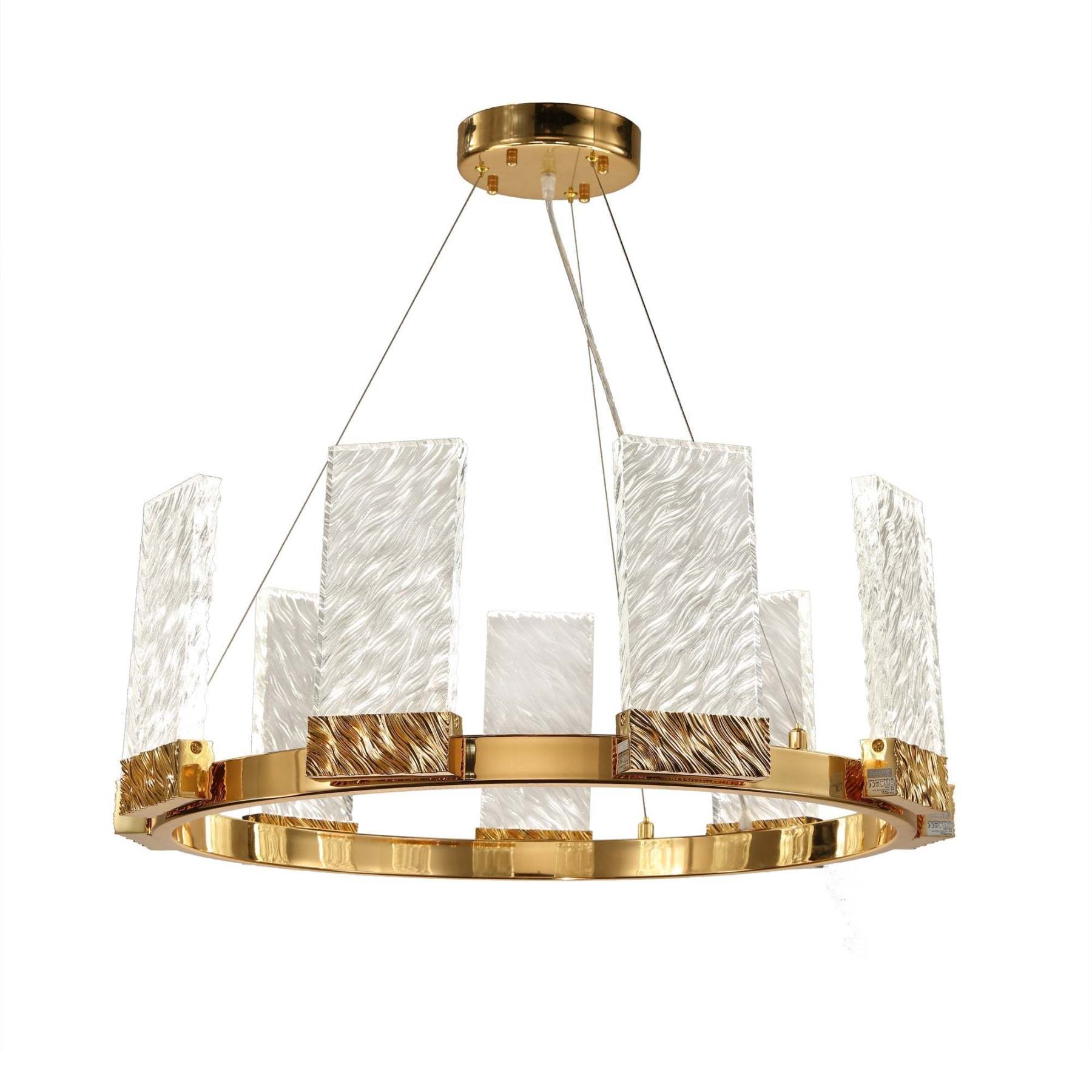 Round Tiered LED Glass Crystal Chandelier-VaseLamps
