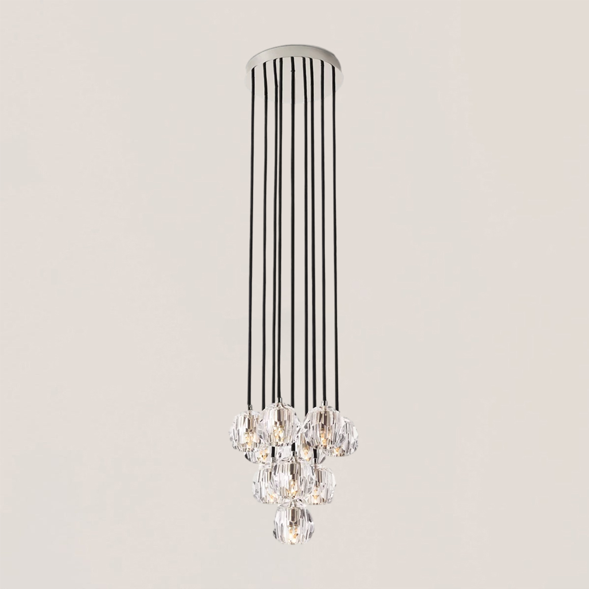 Boule De Crystal Round Cluster Chandelier-VaseLamps