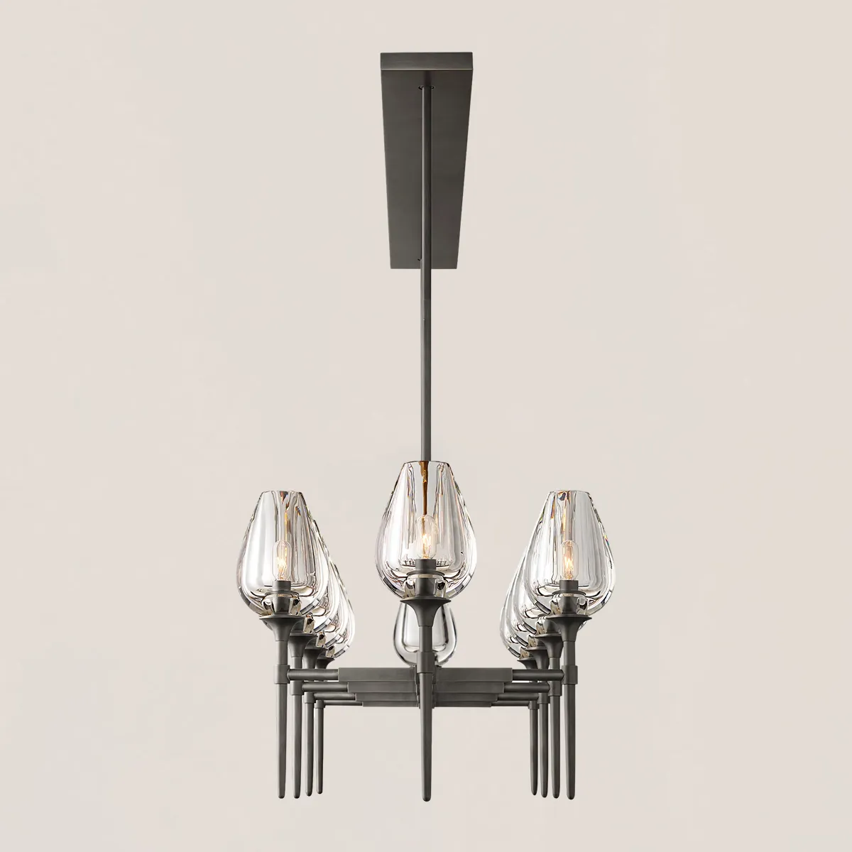 Tulip Crystal Linear Chandelier-VaseLamps