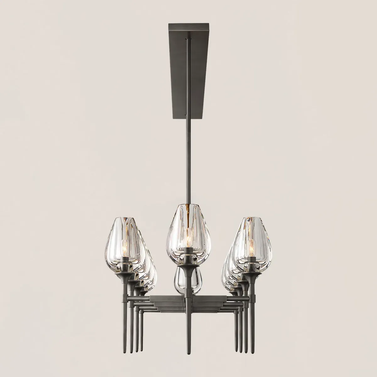 Tulip Crystal Linear Chandelier-VaseLamps