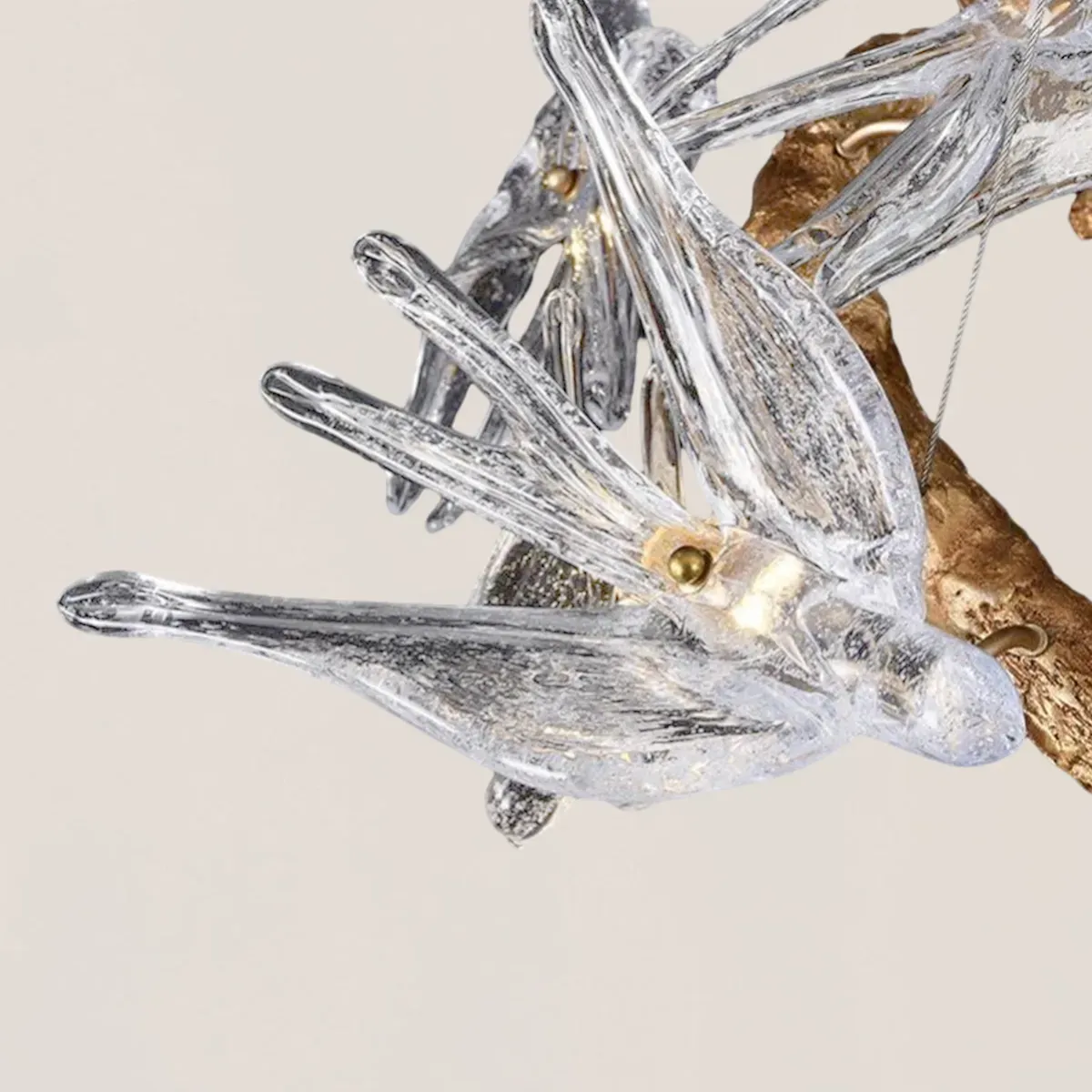 VASELAMPS - Bird Glass Branch Round Chandelier-VaseLamps