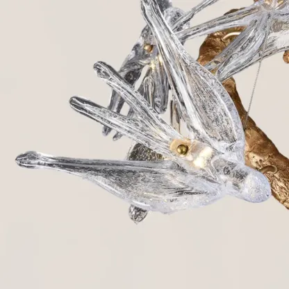 VASELAMPS - Bird Glass Branch Round Chandelier-VaseLamps