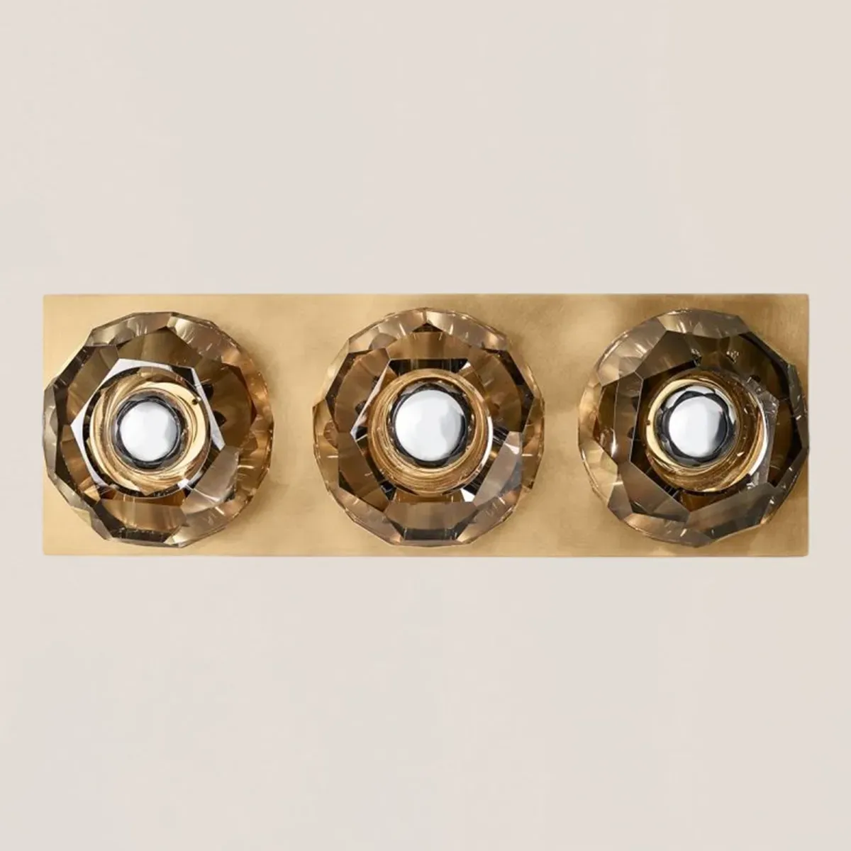 Boule De Crystal Smoke Linear Short Wall Sconce-VaseLamps