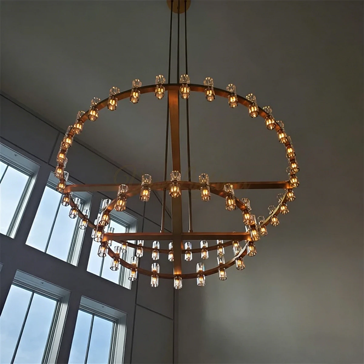 Arcachones Led Round Two-tier Chandelier 60"