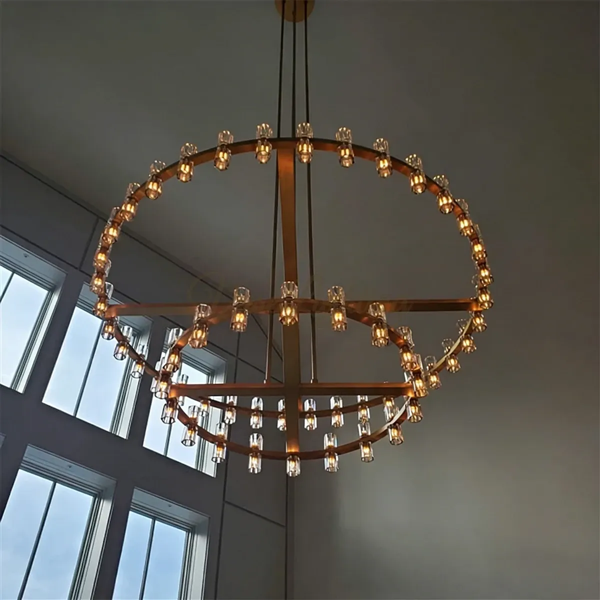 Arcachones Led Round Two-tier Chandelier 60"