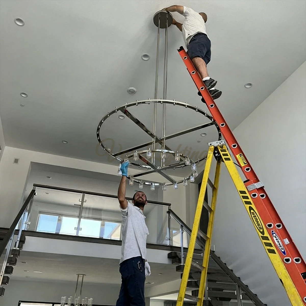 Arcachones Led Round Two-tier Chandelier 60"