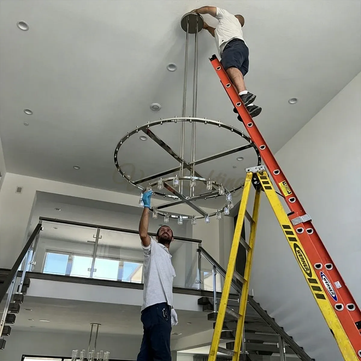Arcachones Led Round Two-tier Chandelier 60"