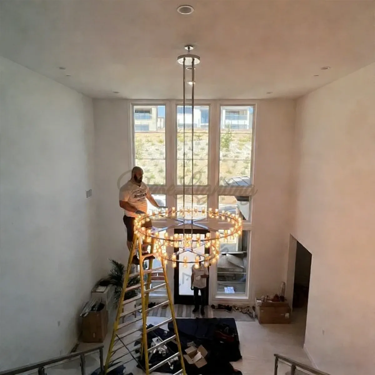 Arcachones Led Round Two-tier Chandelier 60"