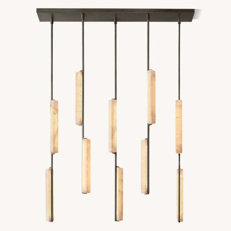 Audubon Alabaster Linear Chandelier 54"-VaseLamps