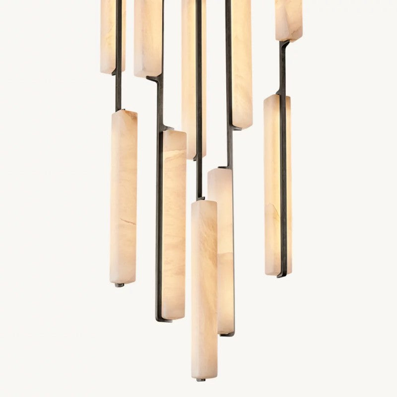 Audubon Alabaster Round Chandelier 24"-VaseLamps