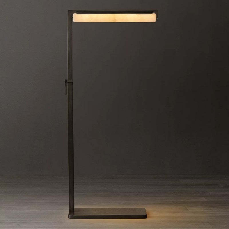 Audubon Alabaster Task Floor Lamp-VaseLamps
