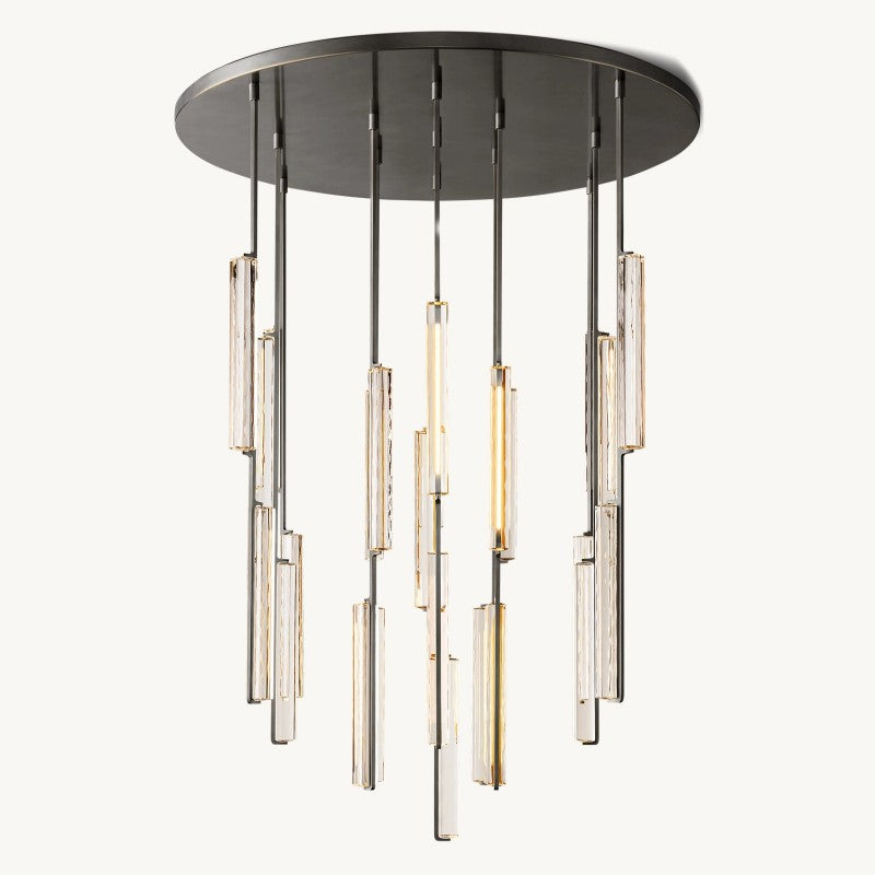 Audubon Crystal Round Living Room Chandelier 56"-VaseLamps