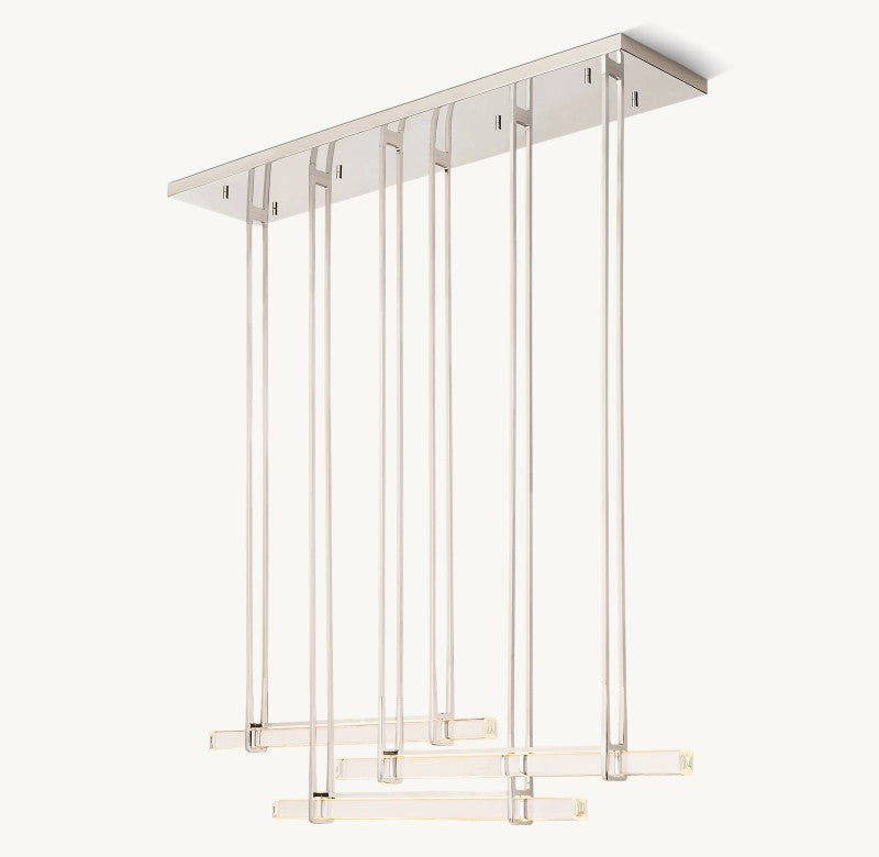 Audubon Crystal Triple Bar Linear Chandelier-VaseLamps