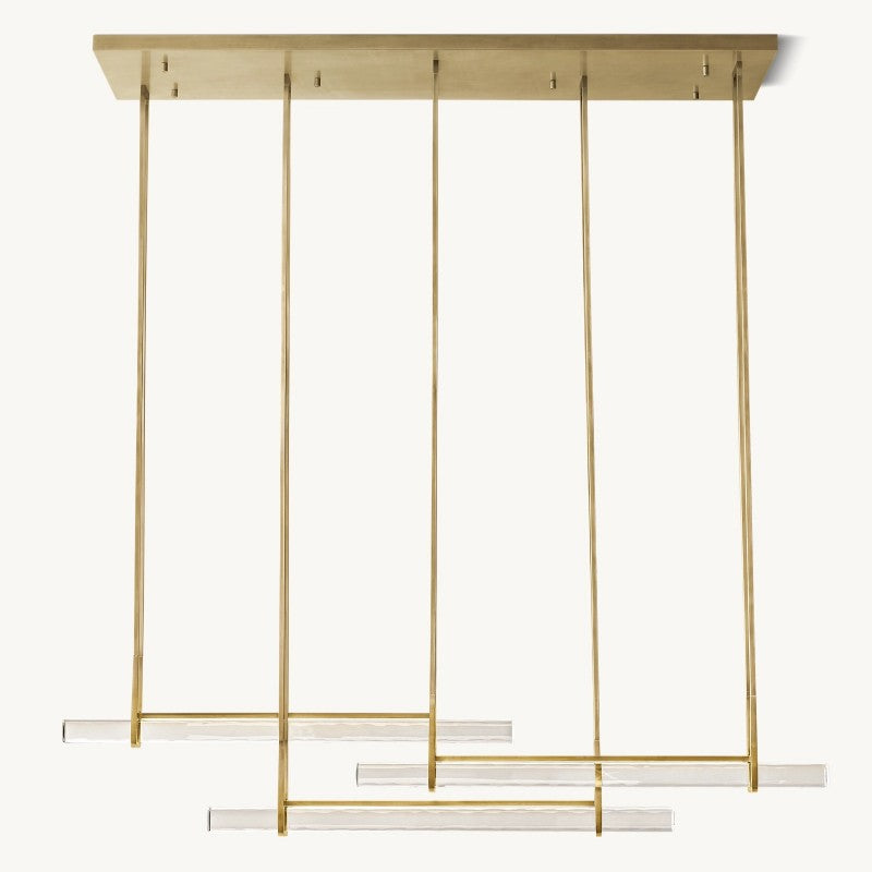 Audubon Crystal Triple Bar Linear Chandelier-VaseLamps